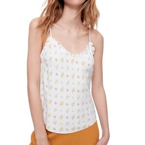 NWT Wilfred Wera camisole floral print with ruffle trim adjustable straps Sz XS